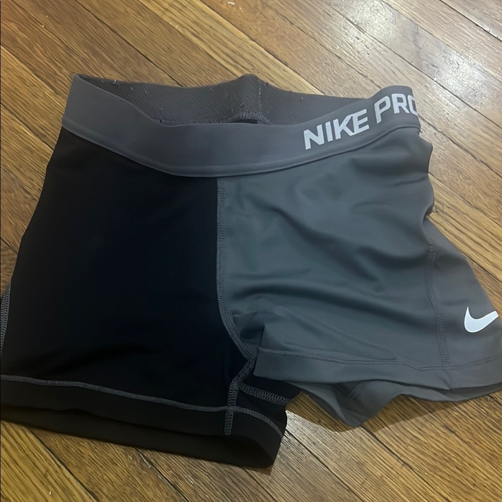 Nike Pro Two-Tone Black and Gray Shorts
